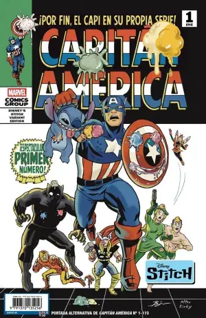 Certificado CAPITAN AMERICA 01 (PORTADA ALTERNATIVA DISNEY STICH)