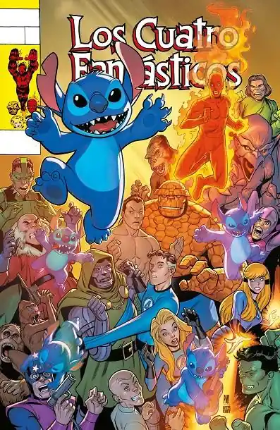 LOS 4 FANTÁSTICOS VOL 7 186 LOS 4 FANTÁSTICOS 4 PORTADA ALTERNATIVA DISNEY STITCH Precio De Oferta