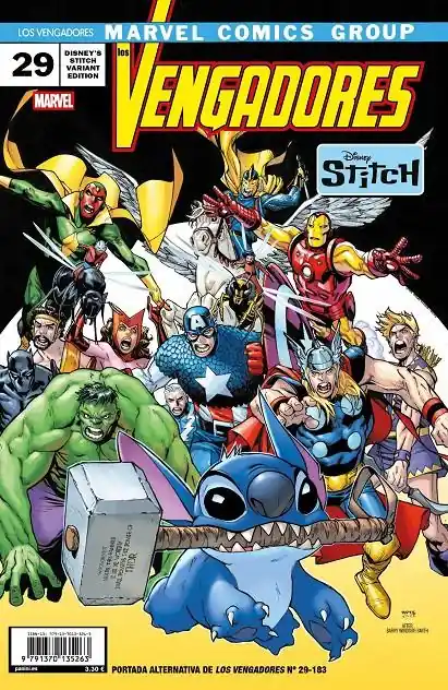 VENGADORES VOL 4 183 VENGADORES 29 PORTADA ALTERNATIVA DISNEY STITCH A Buen Precio