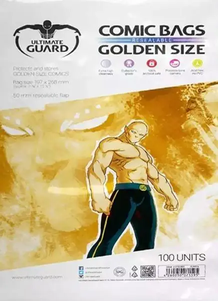 BOLSAS PARA COMIC TAMAÑO GOLDEN CIERRE FACIL ULTIMATE GUARD (100) Devolución Gratuita