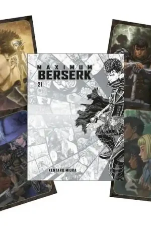 BERSERK MAXIMUM 21 CON SOBRECUBIERTA ALTERNATIVA EFECTO METÁLICO + SET 4 POSTALES Precio Reducido